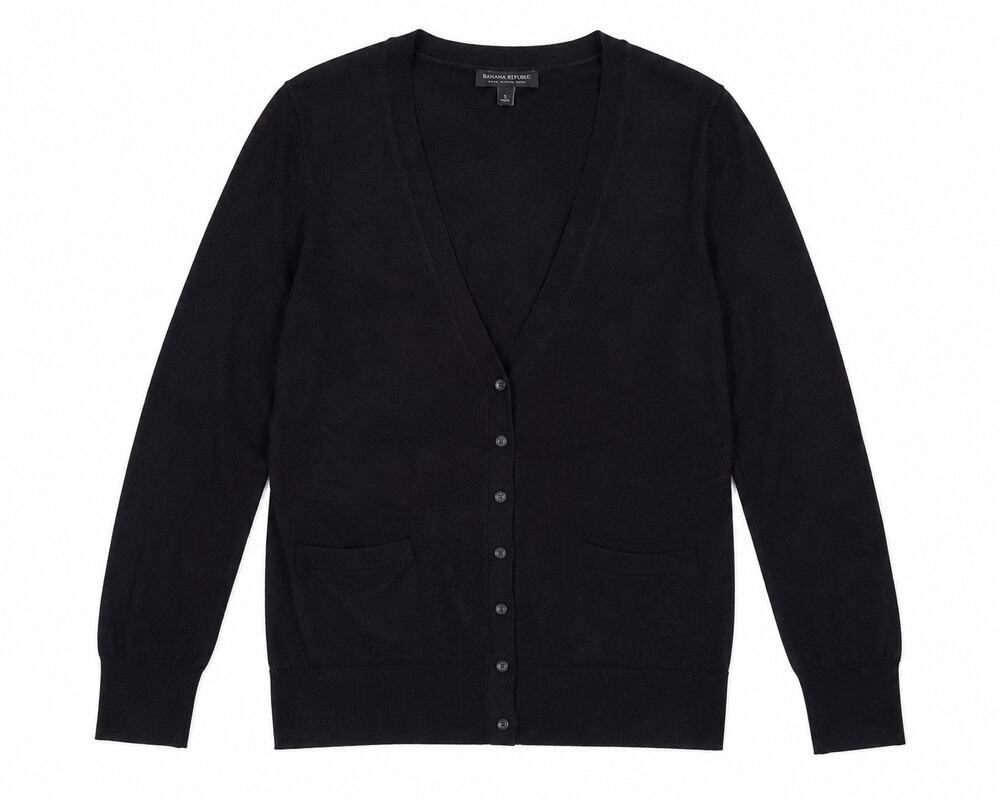 Banana Republic Merino Wool Cardigan Sweater Black Button Front Women’s S